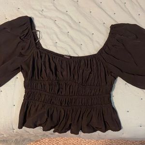 black cropped blouse